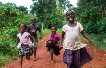 Children Running and Laughing